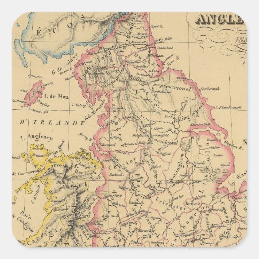 England 4 quadratischer aufkleber (Vorderseite)