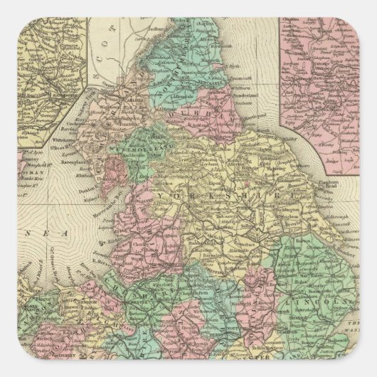 England 6 quadratischer aufkleber (Vorderseite)