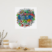 England Art Illustration Poster (Küche)