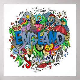 England Art Illustration Poster