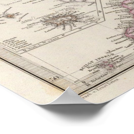 England Atlas Map Poster (Ecke)