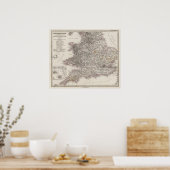 England Atlas Map Poster (Küche)