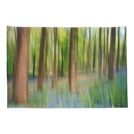 England| Bluebell Eichenwald im Springtime Kissenbezug (Rückseite-Rechts)