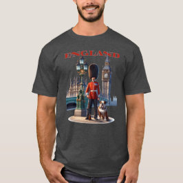 England Buckingham Palace Guard and Bulldog T-Shirt