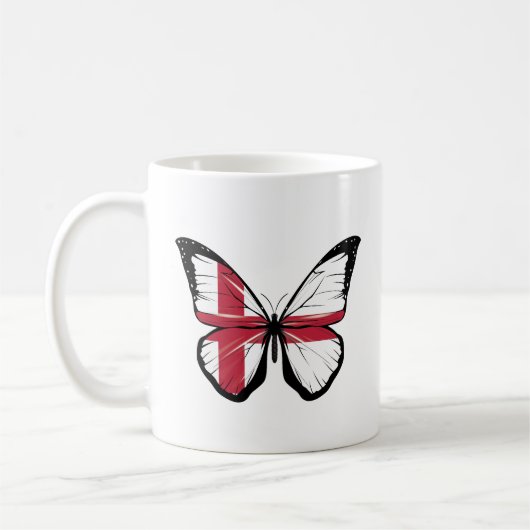 England Butterfly Flag Kaffeetasse (Links)