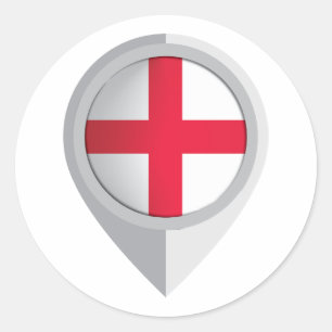 England Button Location Flag Runder Aufkleber