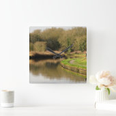 England Canal Water Pond Landscape Wall Clock Quadratische Wanduhr (Zuhause)