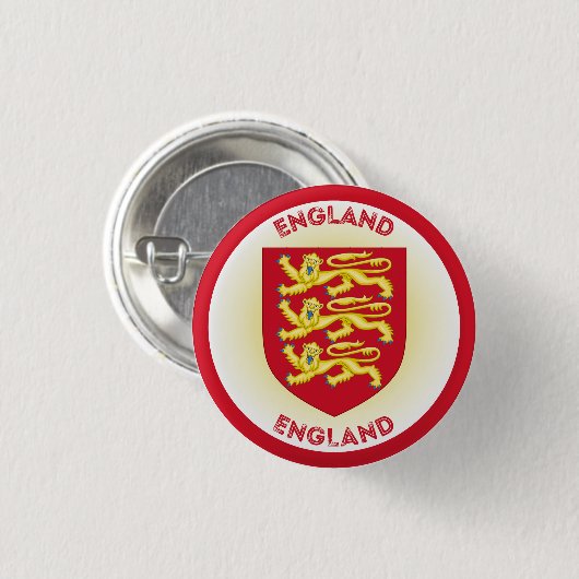 England Coat of Arms Circle Shape Button (Vorne & Hinten)