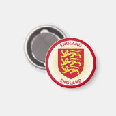 England Coat of Arms Circle Shape Magnet (Vorderseite/Rückseite)