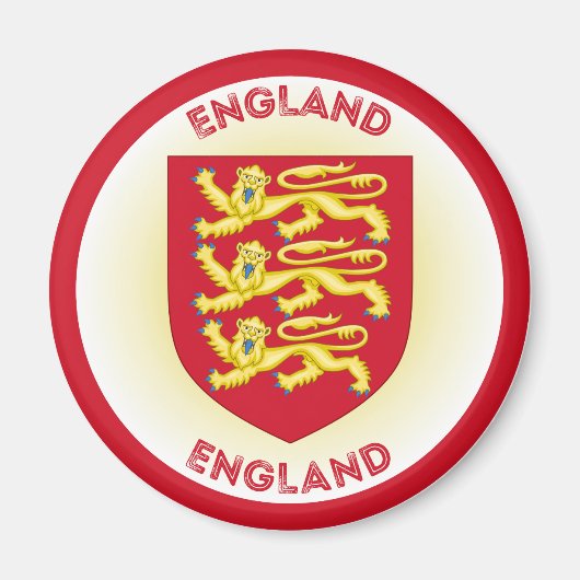 England Coat of Arms Circle Shape Magnet (Vorne)