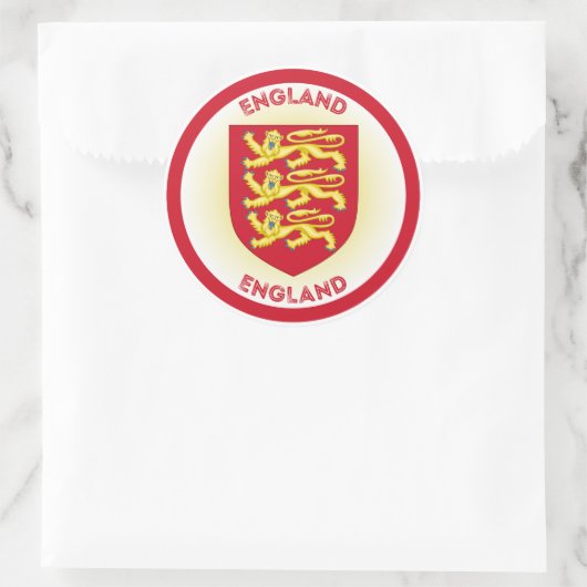 England Coat of Arms Circle Shape Runder Aufkleber (Tasche)