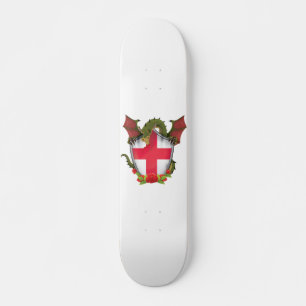 England Drache und englisches Flaggen Schild Skateboard