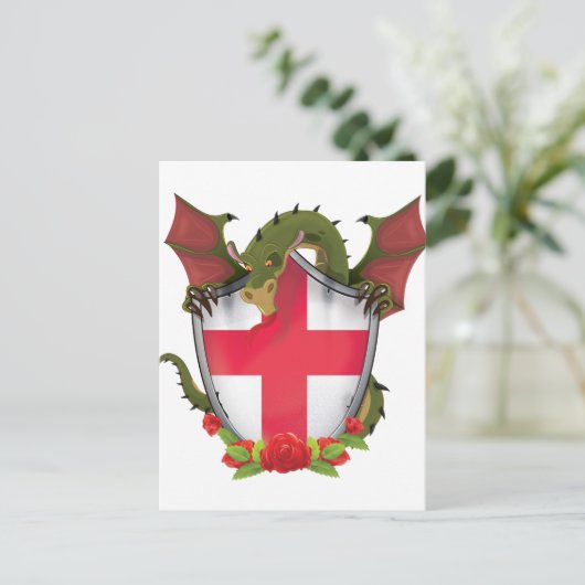England Dragon Postkarte (Stehend Vorderseite)