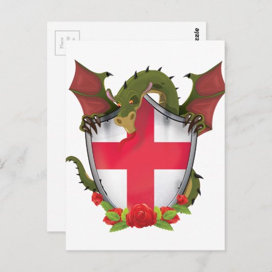 England Dragon Postkarte (Vorne/Hinten)