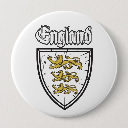 England Drei Löwen Holzschild Button (Vorderseite)