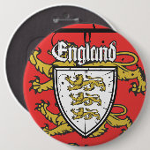 England Drei Löwen Holzschild Button (Vorne & Hinten)