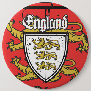 England Drei Löwen Holzschild Button