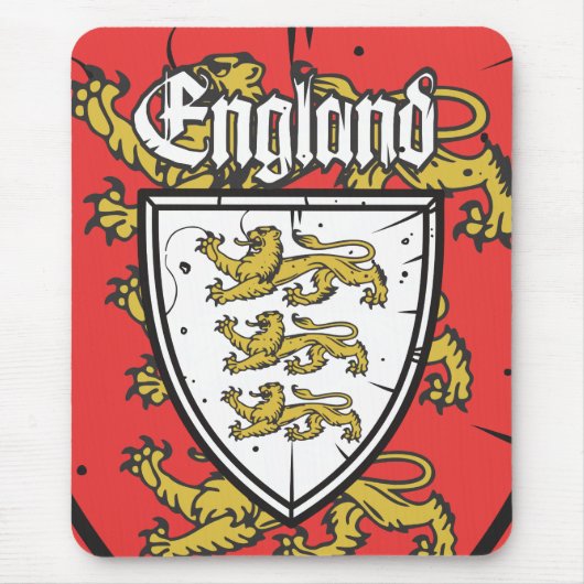England Drei Löwen Holzschild Mousepad (Vorne)