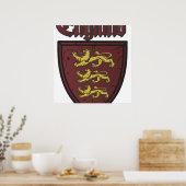 England Drei Löwen Holzschild Poster (Küche)