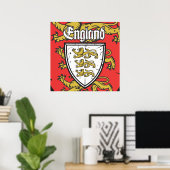 England: Drei Löwen-Schild Poster (Heimbüro)