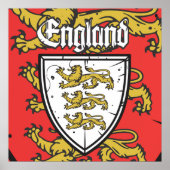 England: Drei Löwen-Schild Poster (Vorne)