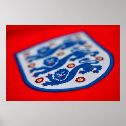 England: Drei Löwen Shirt Abzeichen Poster (Vorne)