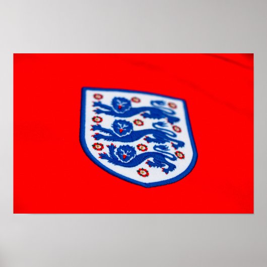 England: Drei Löwen Shirt Abzeichen Poster (Vorne)