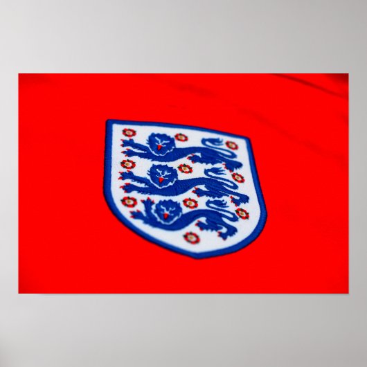 England: Drei Löwen Shirt Abzeichen Poster (Vorne)