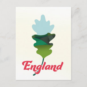 England Eichenblatt Reiseplakat Postkarte