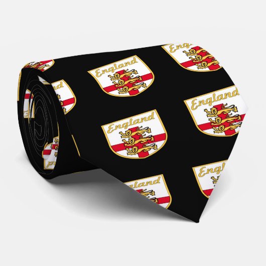 England, Englisch, 3 Löwe-Abzeichen oder Wappen, Krawatte (Gerollt)