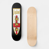 England, Englisch, 3 Löwe-Abzeichen oder Wappen, Skateboard (Vorderseite)