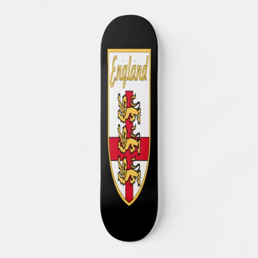 England, Englisch, 3 Löwe-Abzeichen oder Wappen, Skateboard (Vorderseite)