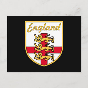 England, Englisch, 3 Löwen Abzeichen oder Wappen, Postkarte