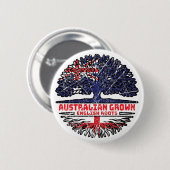England Englisch Australian Australia Tree Roots Button (Vorne & Hinten)