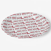 England Englisch Flag Farben Typografie Muster Pappteller (Schrägansicht)