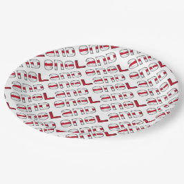 England Englisch Flag Farben Typografie Muster Pappteller