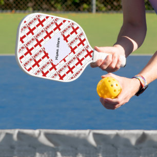 England Englische Flagge gekachelt Schwarze Person Pickleball Schläger
