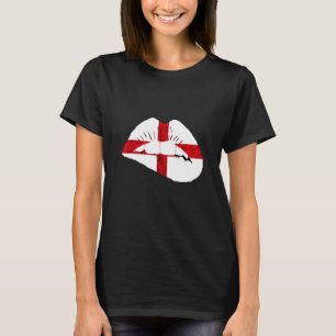 England Englische Flagge Lippen St George's Cross T-Shirt