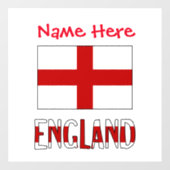 England Englische Flagge Red Personalisierung Fensteraufkleber (Blatt)