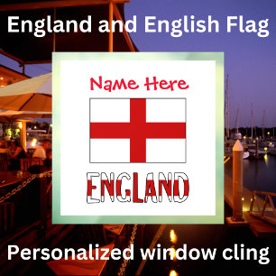 England Englische Flagge Rot Personalisierung Fensteraufkleber
