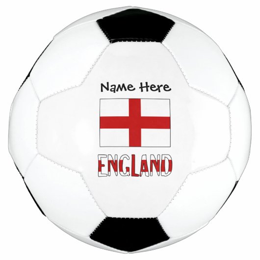 England Englische Flagge Schwarze Personalisierung Fußball (Vorderseite)
