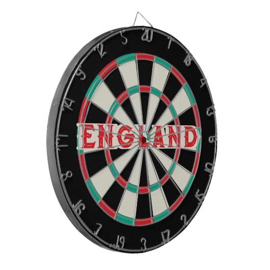 ENGLAND English Old Classic Design Red Text Dartscheibe (Vorderseite Links)