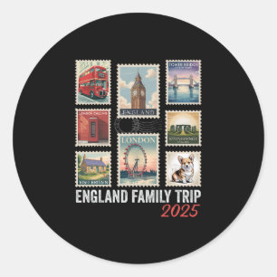 England Familienreise 2025 Postwertzeichen London  Runder Aufkleber