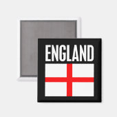 England Flag Black Magnet (Vorderseite/Rückseite)