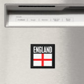 England Flag Black Magnet (In Situ (Geschirrspüler))