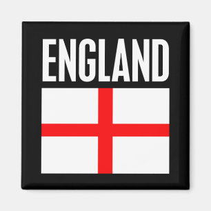England Flag Black Magnet