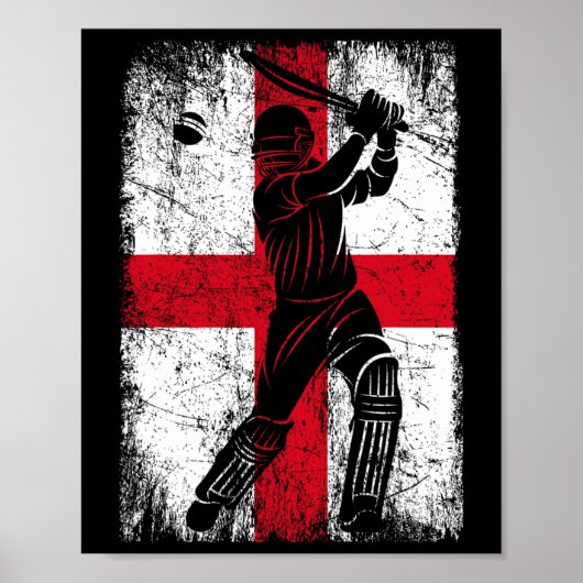 England Flag Cricket Jersey Fan Player Coach  Poster (Vorne)