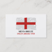 England Flag, English Language Tutor, Lehrer Visitenkarte (Vorderseite)