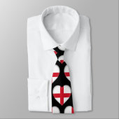England Flag Farben Herz Muster Neck Tie Krawatte (Gebunden)