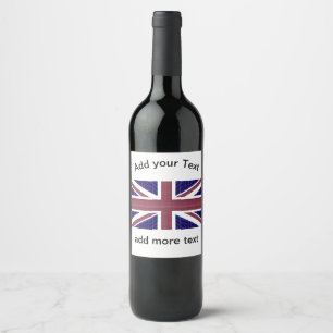 England Flag, Großbritannien Unabhängigkeitstag Weinetikett